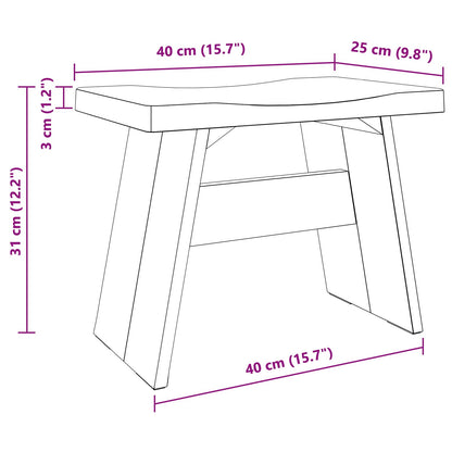 Stolička Přírodní 40 X 25 X 31 Cm Mahagonové Dřevo