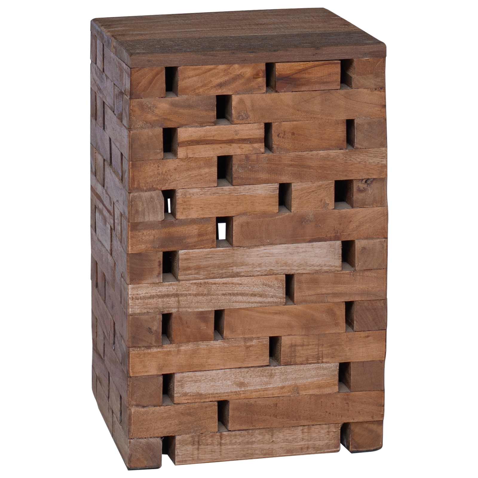 Stolička Přírodní 29 X 29 X 48 Cm Masivní Recyklované Dřevo