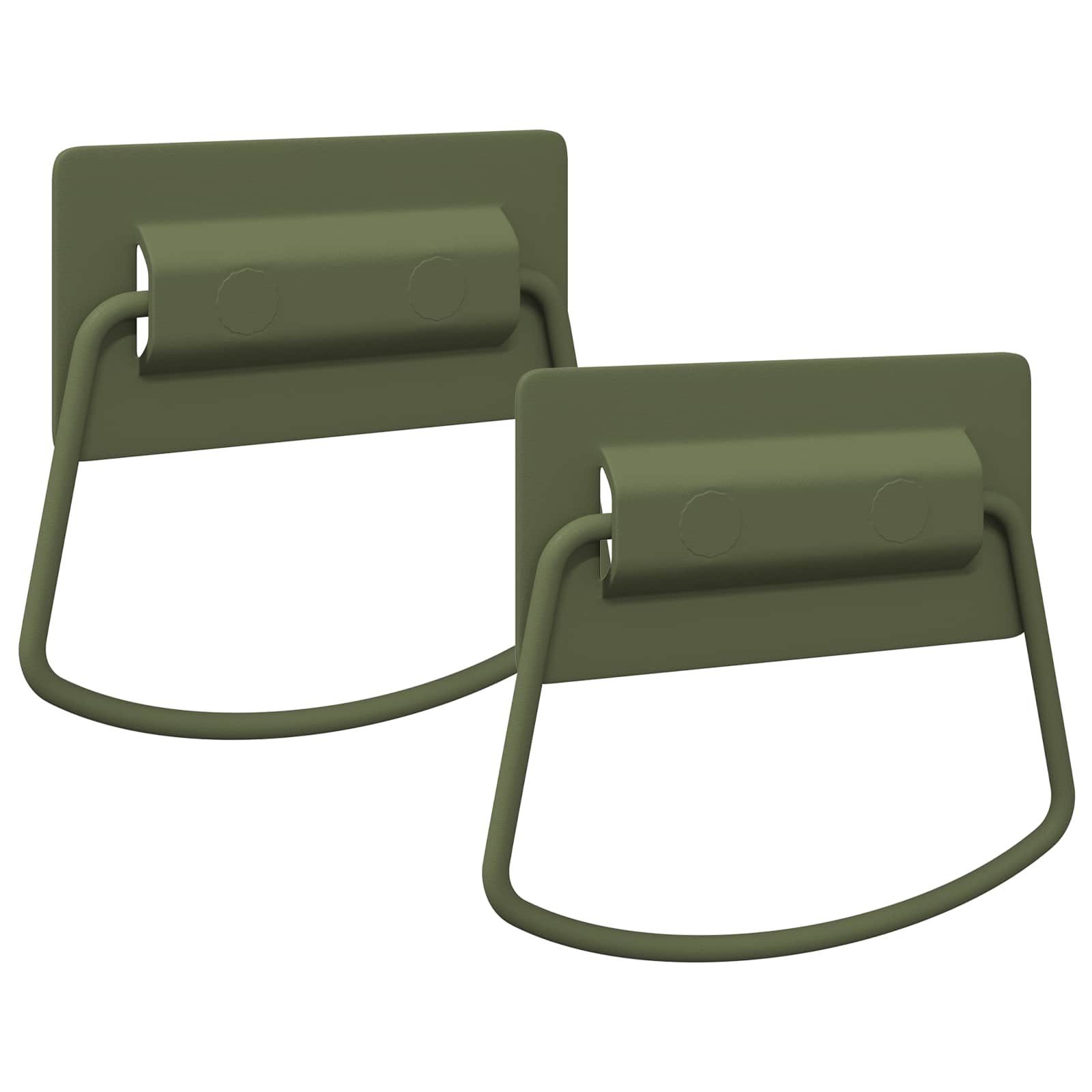 Úchyty Na Skříň 2 Pcs Olivově Zelená 85 X 45 Mm Kov