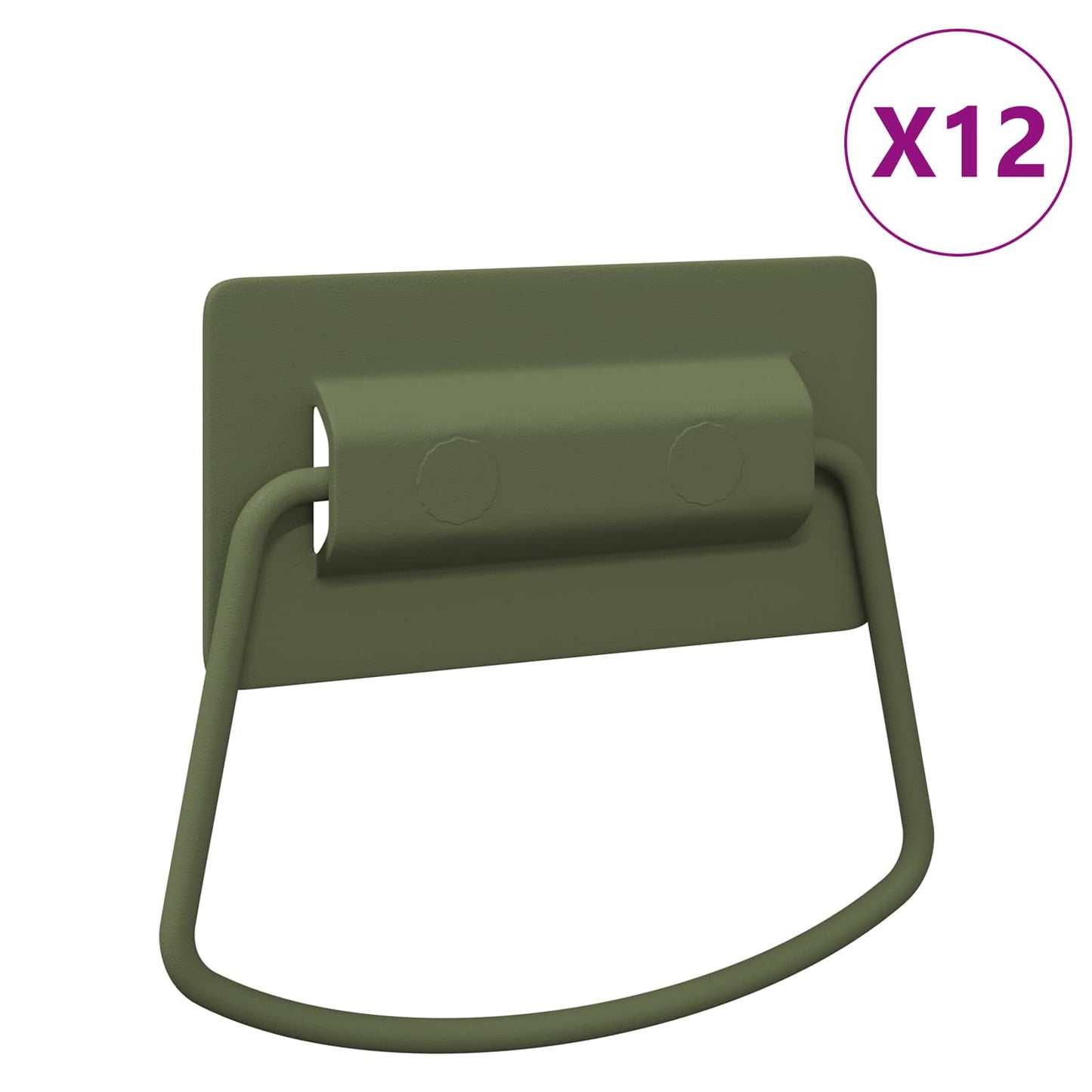 Úchyty Na Skříň 12 Pcs Olivově Zelená 85 X 45 Mm Kov