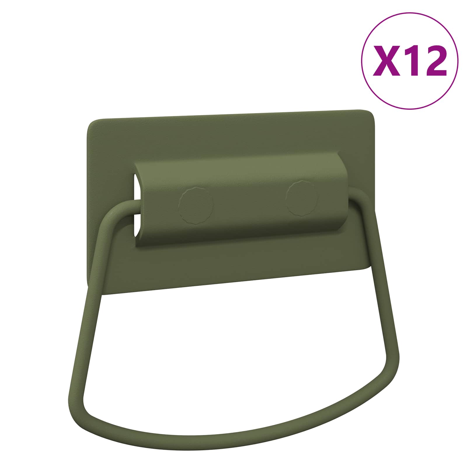 Úchyty Na Skříň 12 Pcs Olivově Zelená 85 X 45 Mm Kov