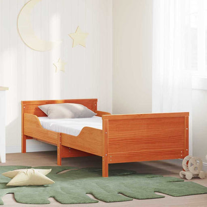 Rám Postele S Roztažitelnou Matrací S Čelo Hnědá 80 X 200 Cm