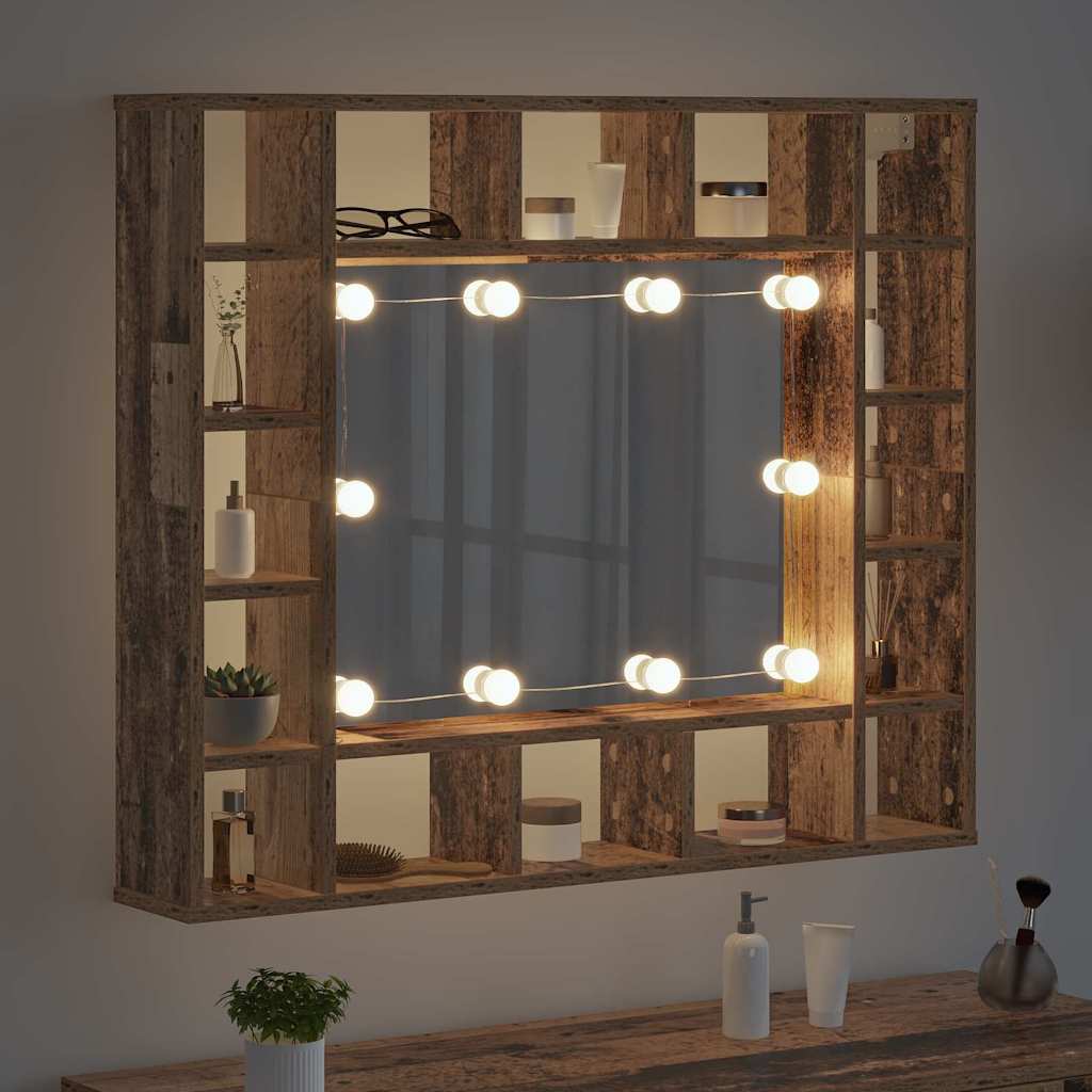 Zrcadlová Skříň Staré Dřevo 91 X 15 X 76,5 Cm Kompozitní Dřevo