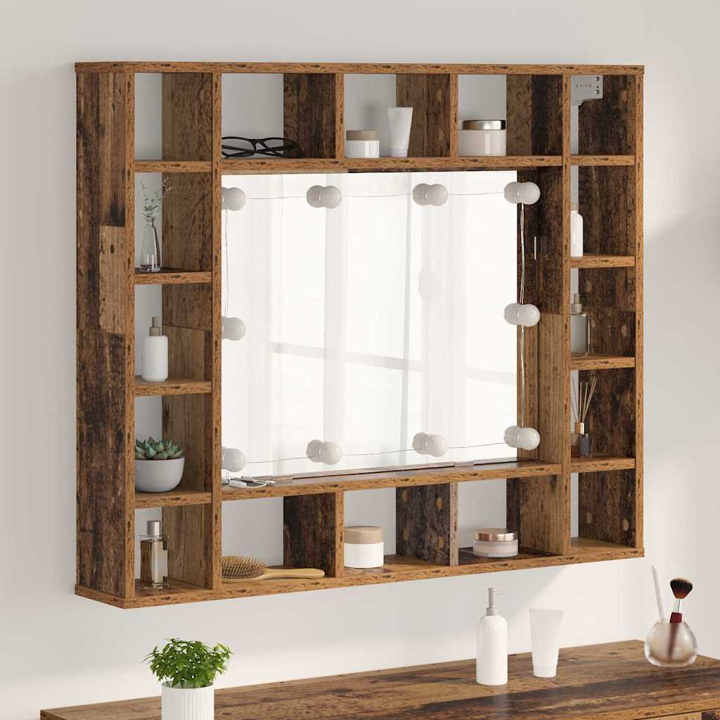 Zrcadlová Skříň Staré Dřevo 91 X 15 X 76,5 Cm Kompozitní Dřevo