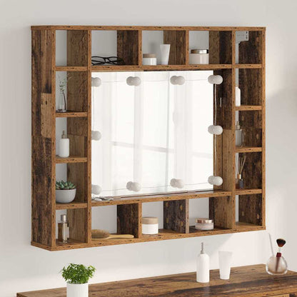 Zrcadlová Skříň Staré Dřevo 91 X 15 X 76,5 Cm Kompozitní Dřevo