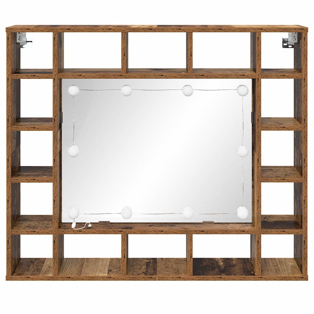 Zrcadlová Skříň Staré Dřevo 91 X 15 X 76,5 Cm Kompozitní Dřevo