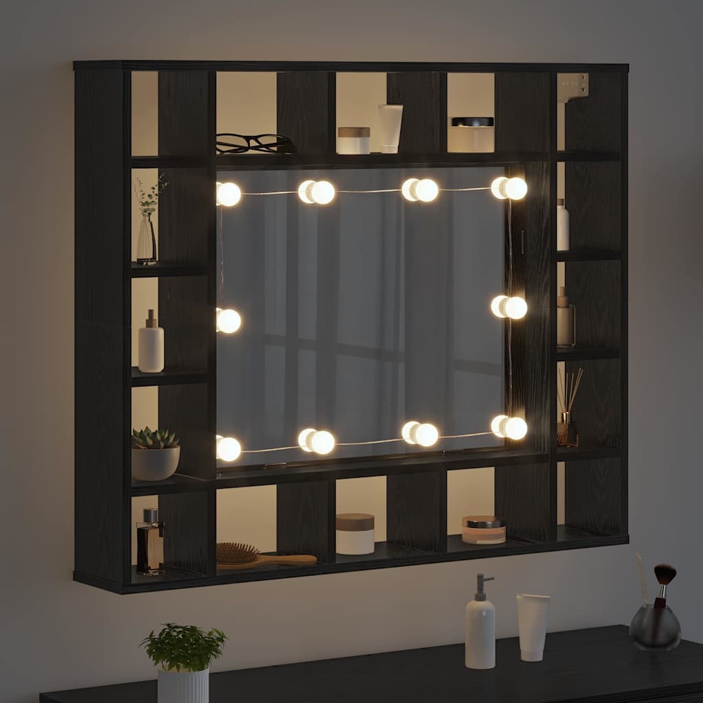 Zrcadlová Skříň Černý Dub 91 X 15 X 76,5 Cm Kompozitní Dřevo