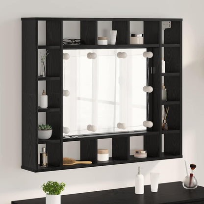 Zrcadlová Skříň Černý Dub 91 X 15 X 76,5 Cm Kompozitní Dřevo