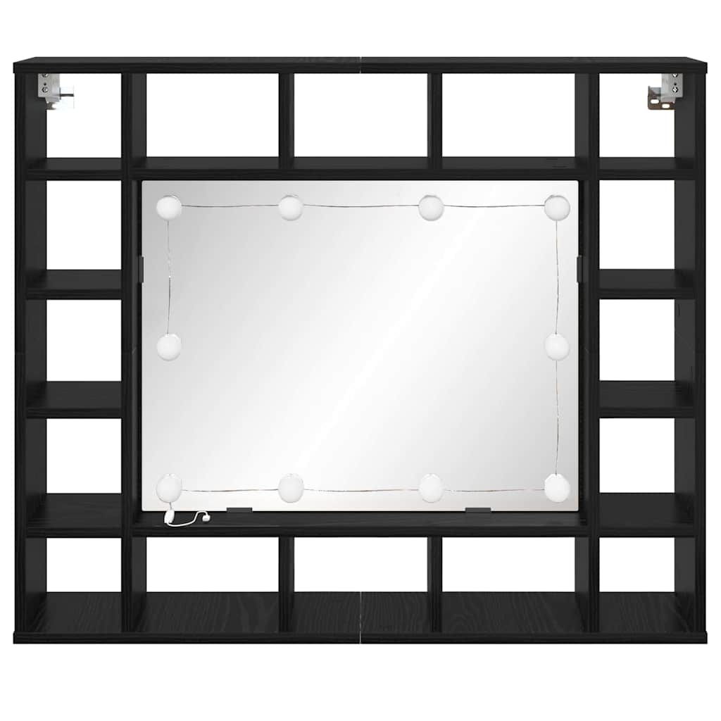 Zrcadlová Skříň Černý Dub 91 X 15 X 76,5 Cm Kompozitní Dřevo