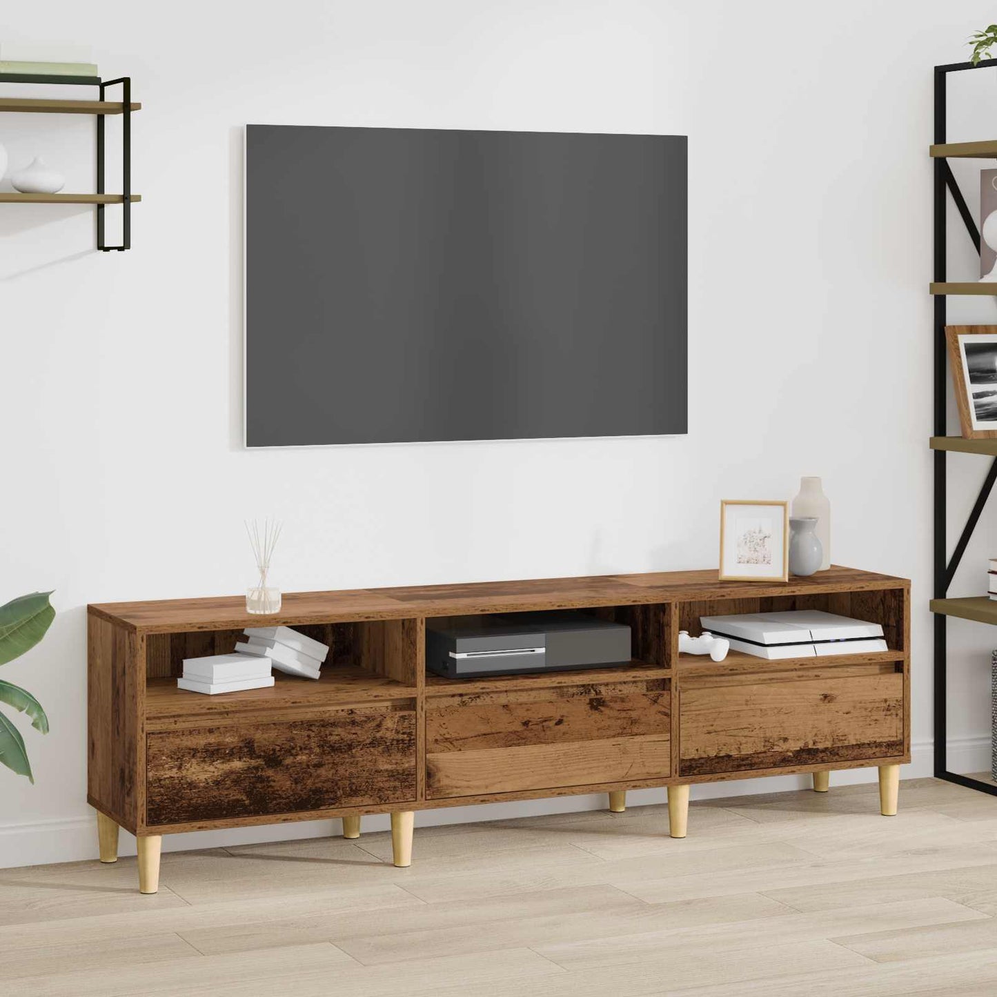 Televizní Skříň 150 X 30 X 45 Cm Staré Dřevo Kompozitní Dřevo