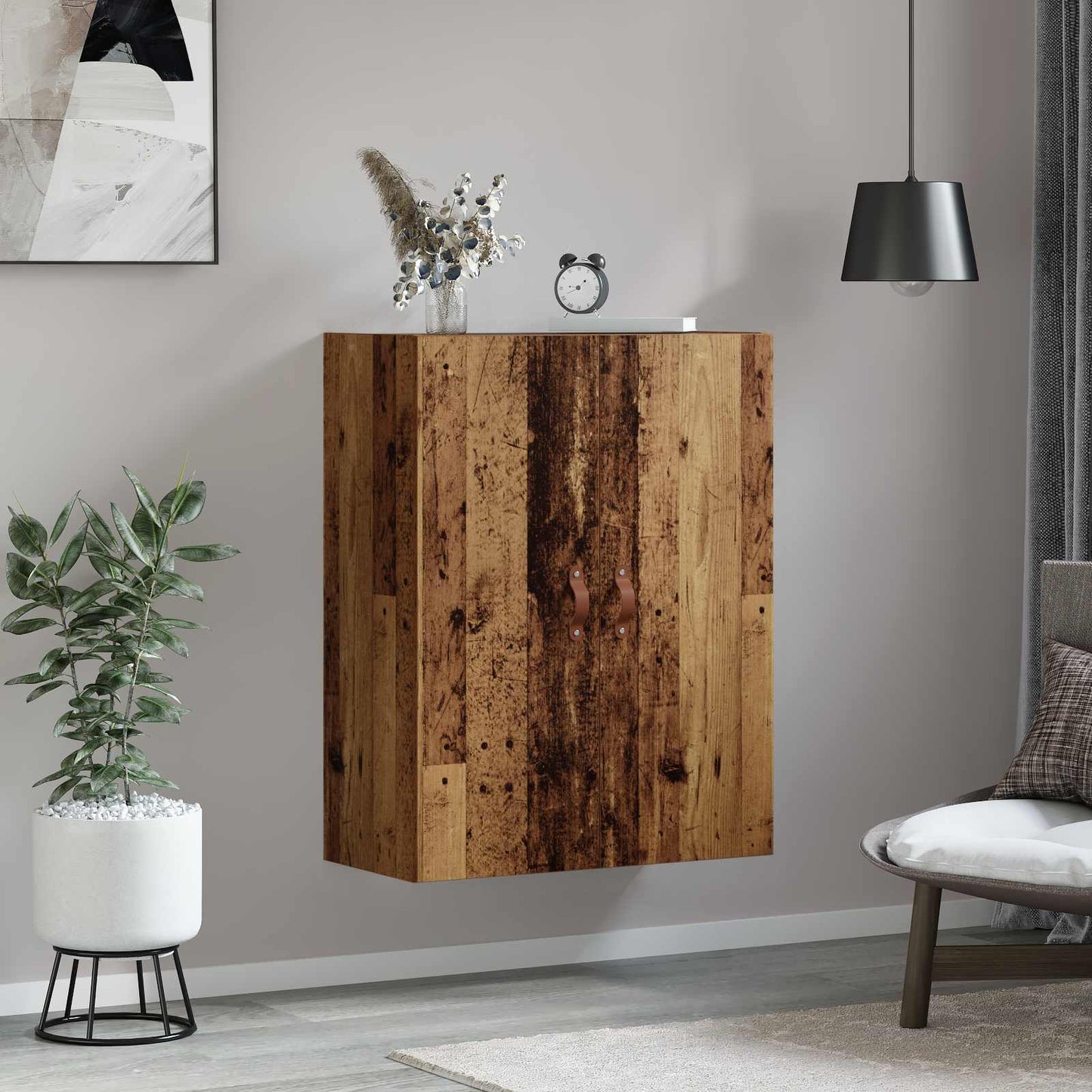 Nástěnná Skříňka Staré Dřevo 69,5 X 34 X 90 Cm Kompozitní Dřevo