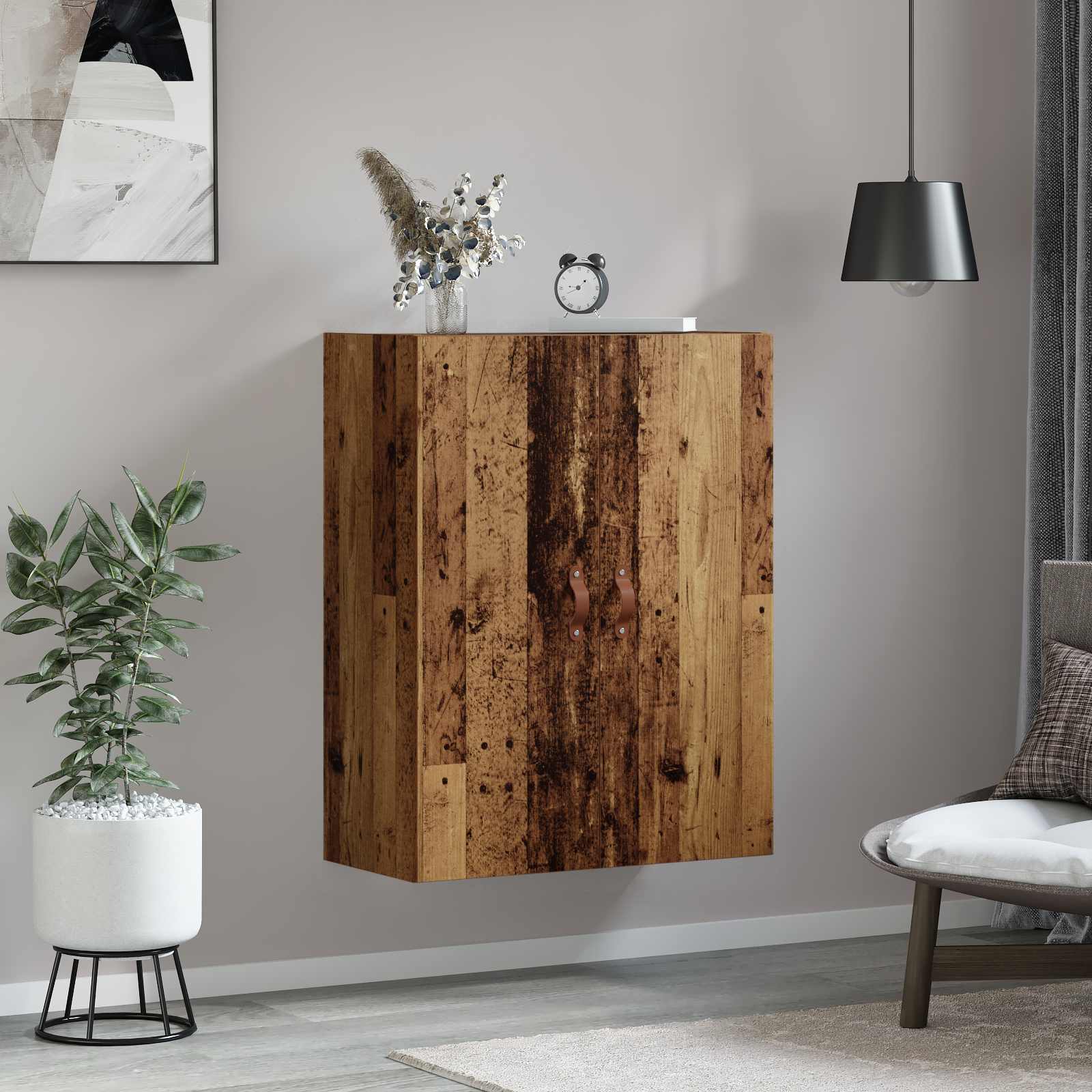 Nástěnná Skříňka Staré Dřevo 69,5 X 34 X 90 Cm Kompozitní Dřevo