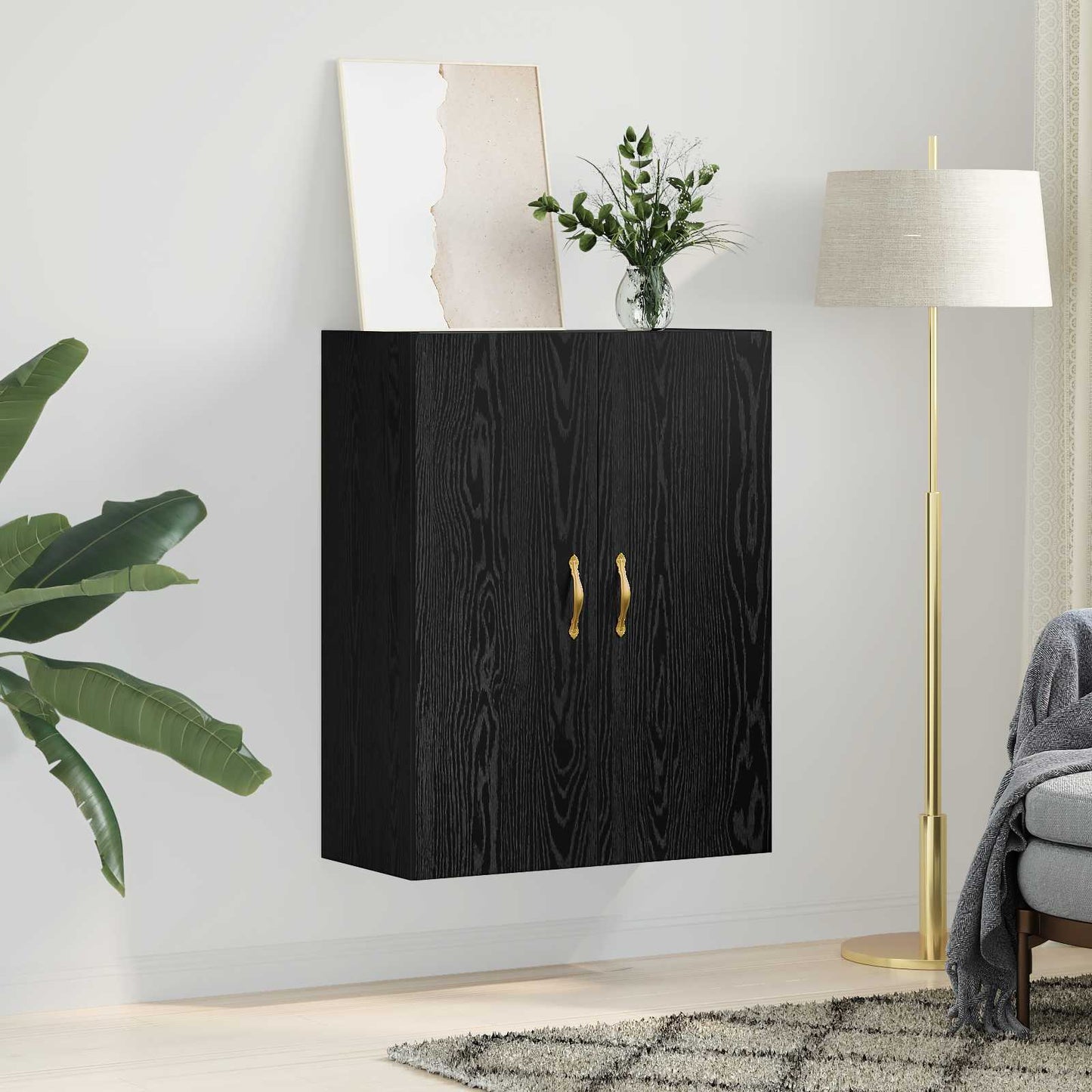 Nástěnná Skříňka Černý Dub 69,5 X 34 X 90 Cm Kompozitní Dřevo