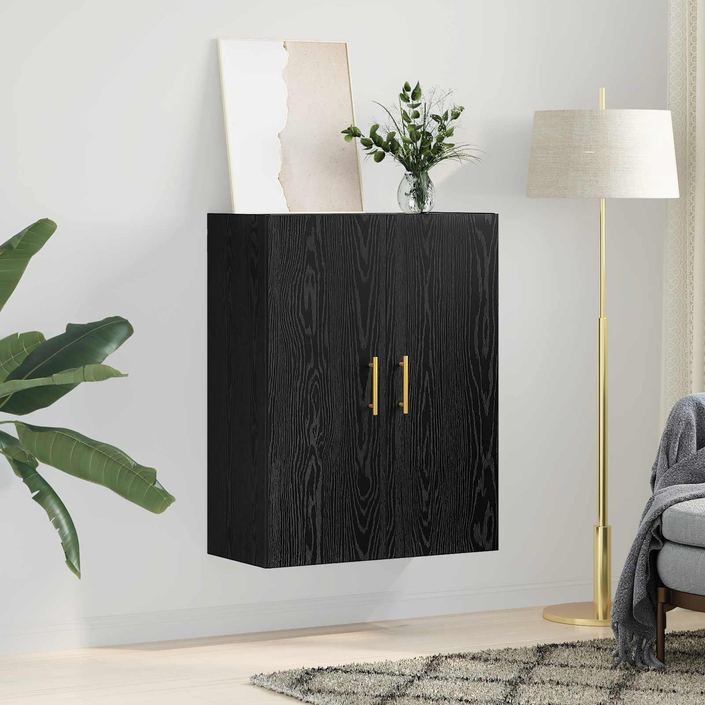 Nástěnná Skříňka Černý Dub 69,5 X 34 X 90 Cm Kompozitní Dřevo