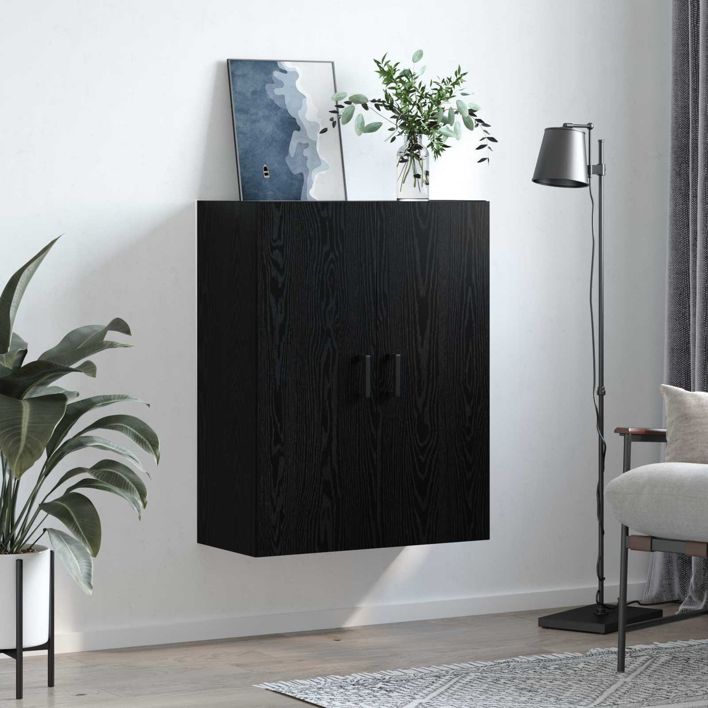 Nástěnná Skříňka Černý Dub 69,5 X 34 X 90 Cm Kompozitní Dřevo