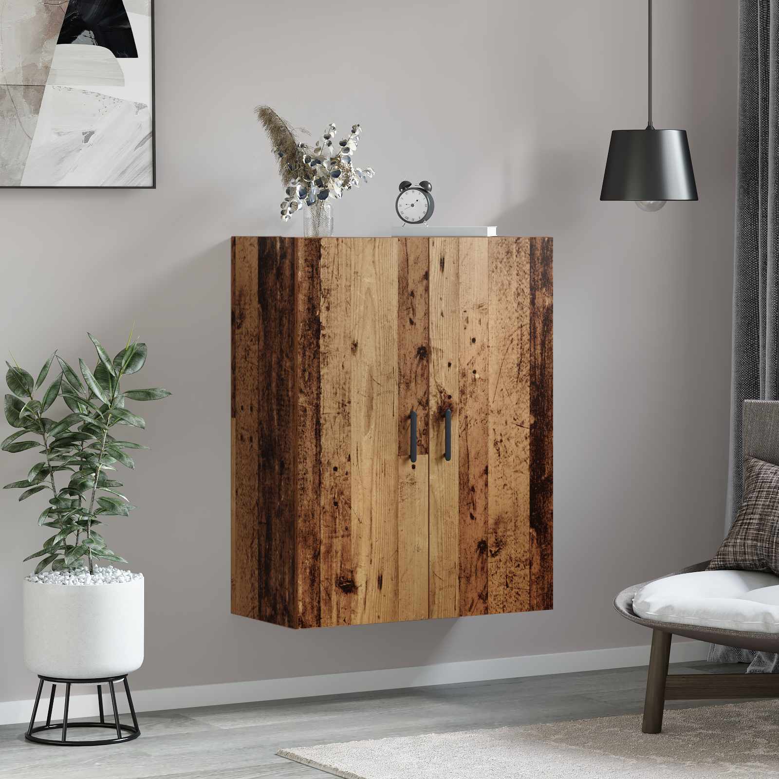 Nástěnná Skříňka Staré Dřevo 69,5 X 34 X 90 Cm Kompozitní Dřevo