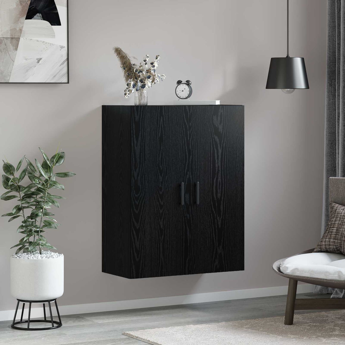 Nástěnná Skříňka Černý Dub 69,5 X 34 X 90 Cm Kompozitní Dřevo