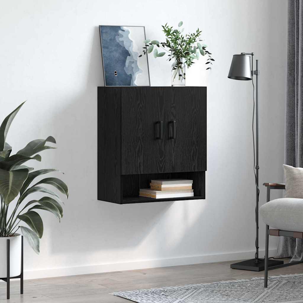 Nástěnná Skříňka 60 X 31 X 70 Cm Kompozitní Dřevo Černý Dub
