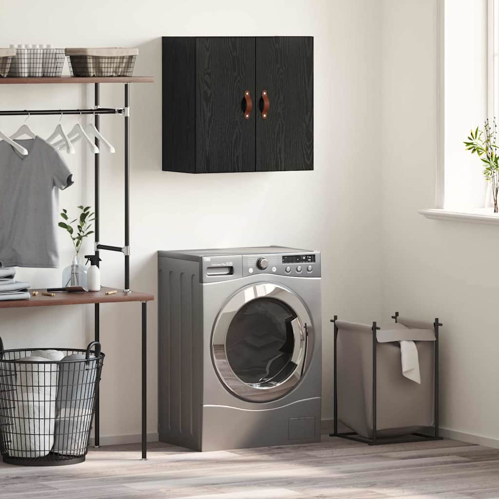 Nástěnná Skříňka 60 X 31 X 60 Cm Kompozitní Dřevo Černý Dub