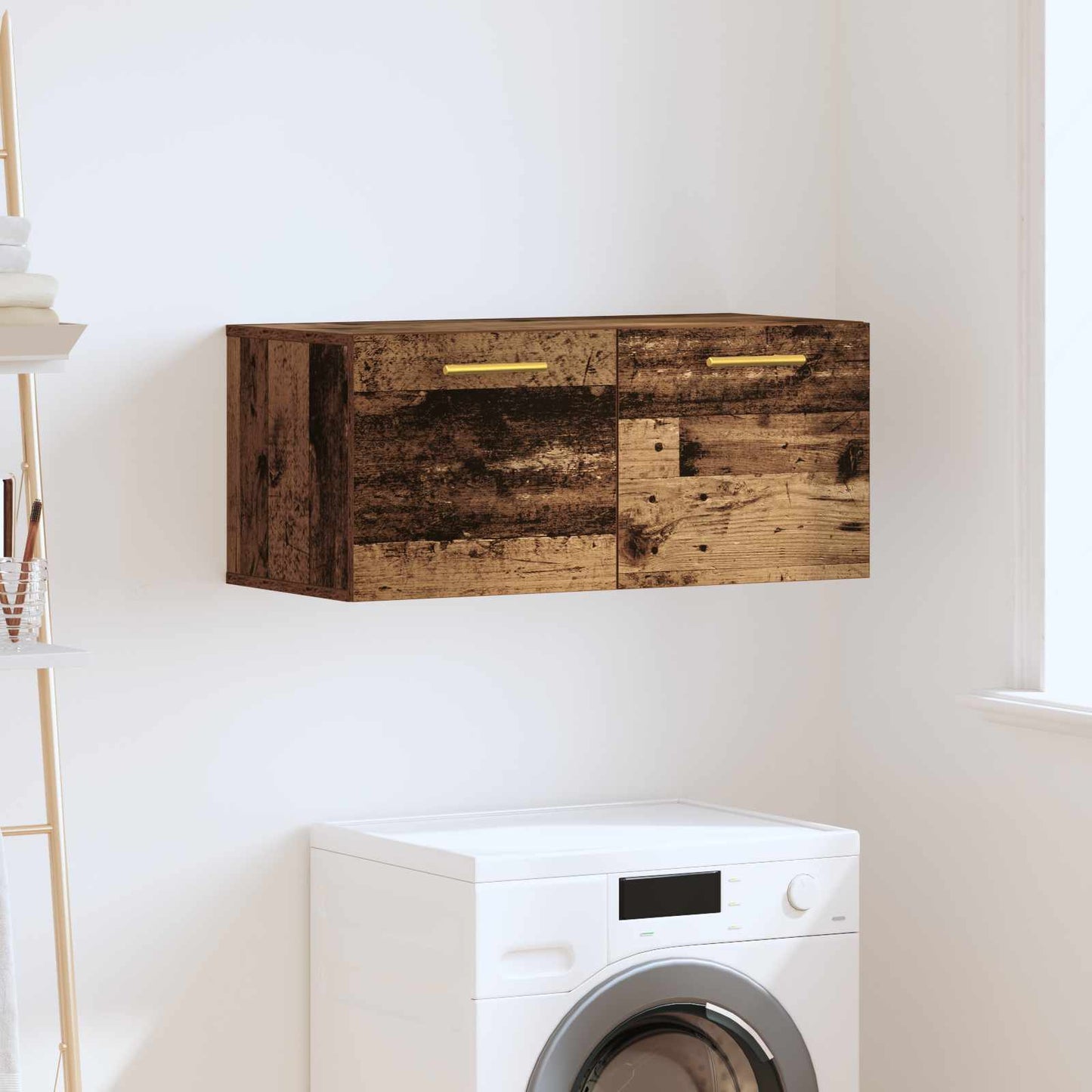 Nástěnná Skříňka 80 X 36.5 X 35 Cm Kompozitní Dřevo Staré Dřevo
