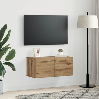 Nástěnná Skříňka 80 X 36.5 X 35 Cm Kompozitní Dřevo Dub Artisan