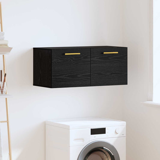 Nástěnná Skříňka 80 X 36.5 X 35 Cm Kompozitní Dřevo Černý Dub