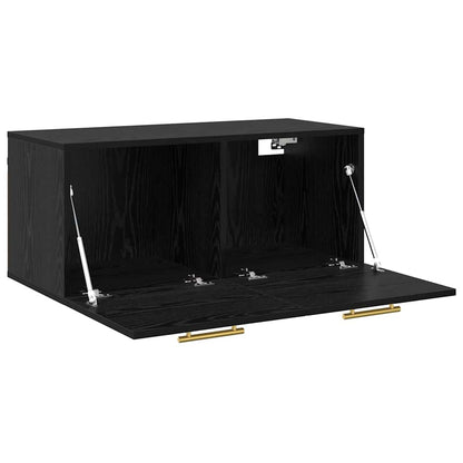Nástěnná Skříňka 80 X 36.5 X 35 Cm Kompozitní Dřevo Černý Dub