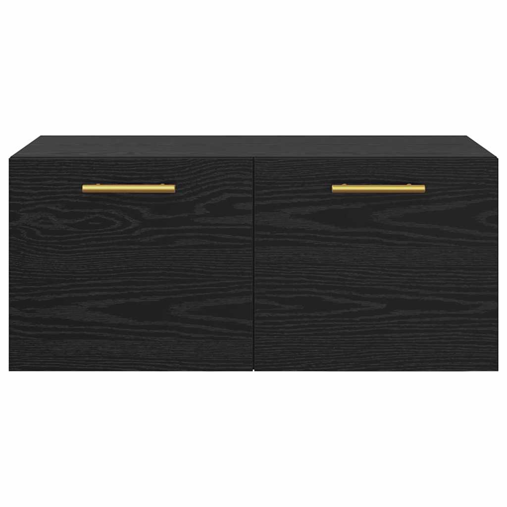 Nástěnná Skříňka 80 X 36.5 X 35 Cm Kompozitní Dřevo Černý Dub