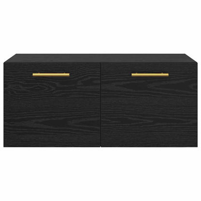 Nástěnná Skříňka 80 X 36.5 X 35 Cm Kompozitní Dřevo Černý Dub