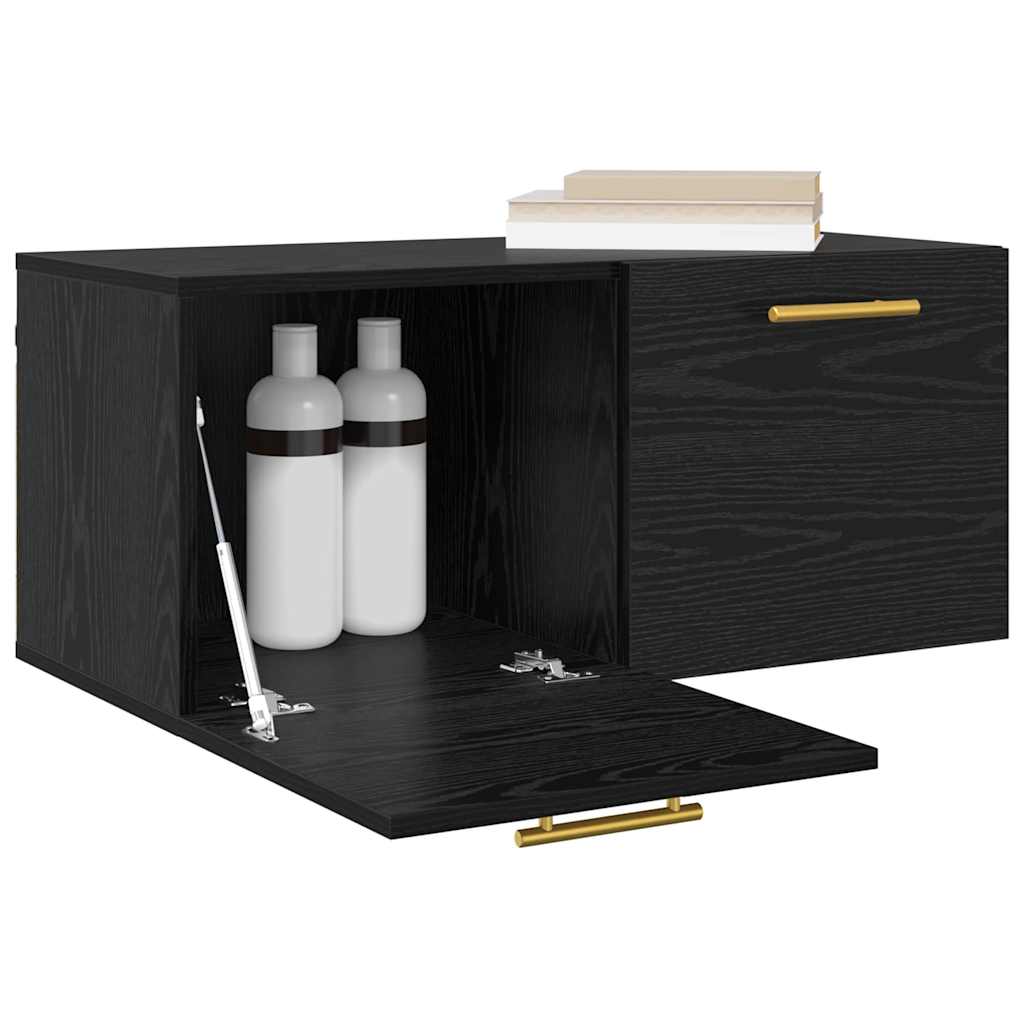 Nástěnná Skříňka 80 X 36.5 X 35 Cm Kompozitní Dřevo Černý Dub