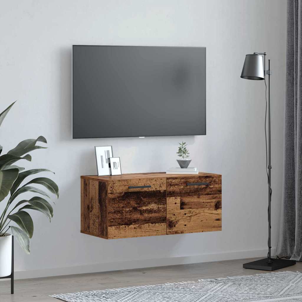 Nástěnná Skříňka 80 X 36.5 X 35 Cm Kompozitní Dřevo Staré Dřevo