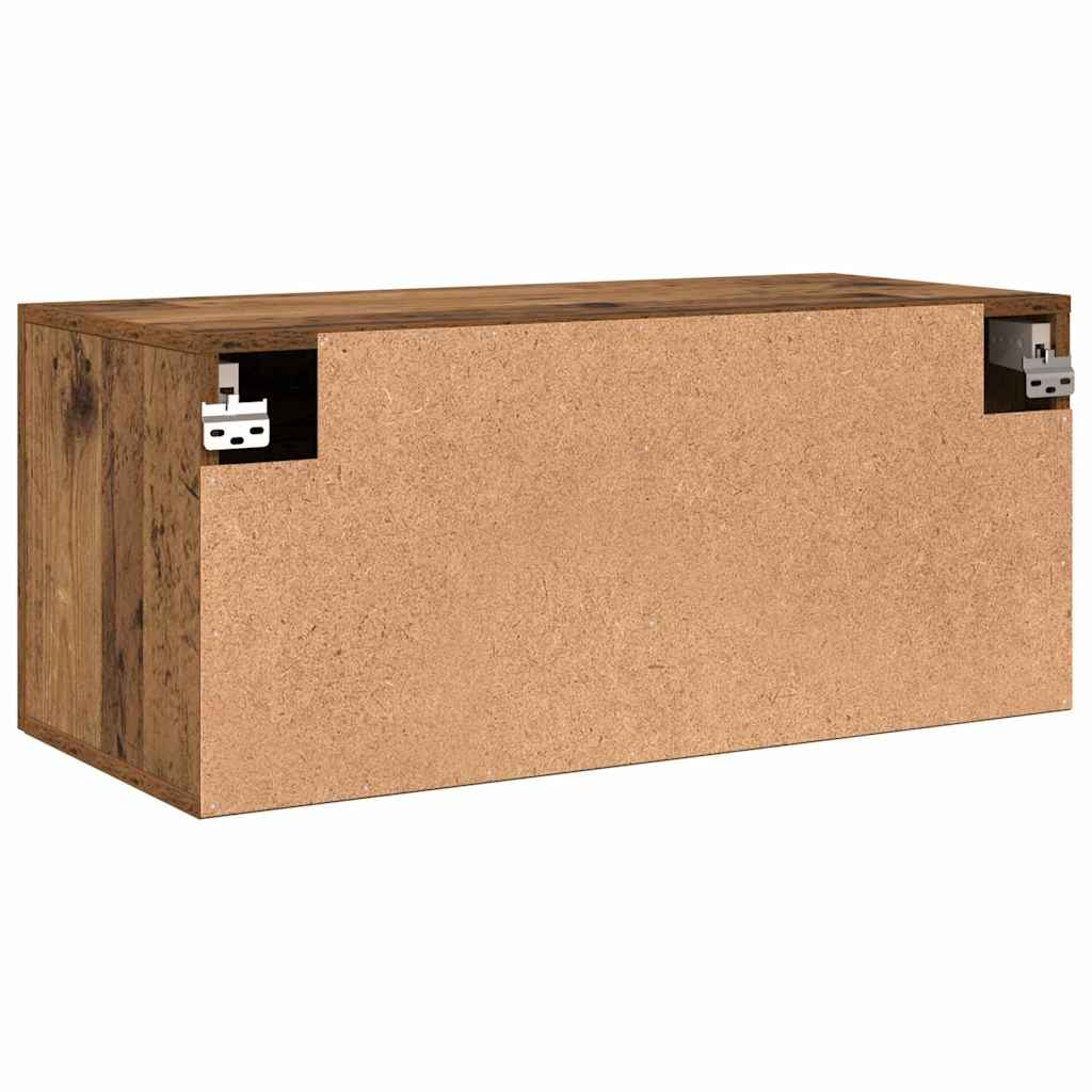 Nástěnná Skříňka 80 X 36.5 X 35 Cm Kompozitní Dřevo Staré Dřevo