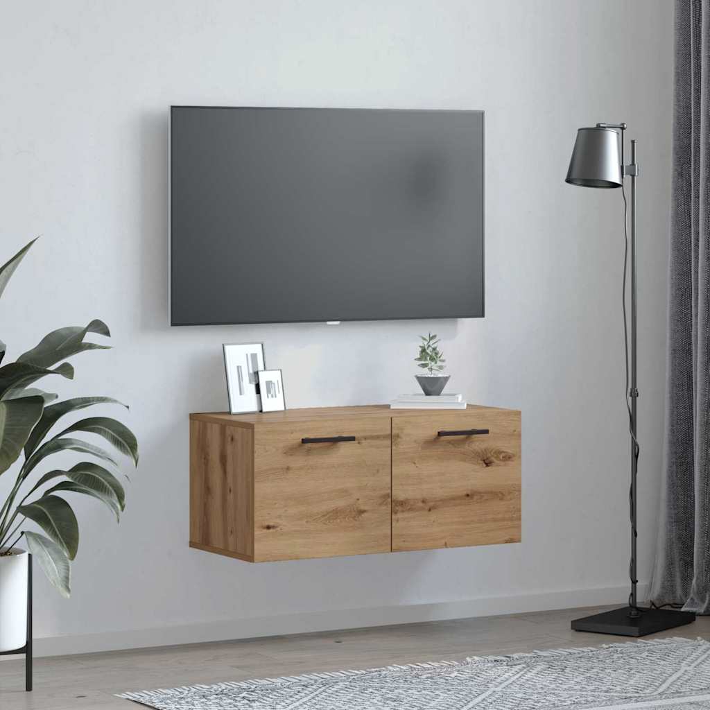 Nástěnná Skříňka 80 X 36.5 X 35 Cm Kompozitní Dřevo Dub Artisan