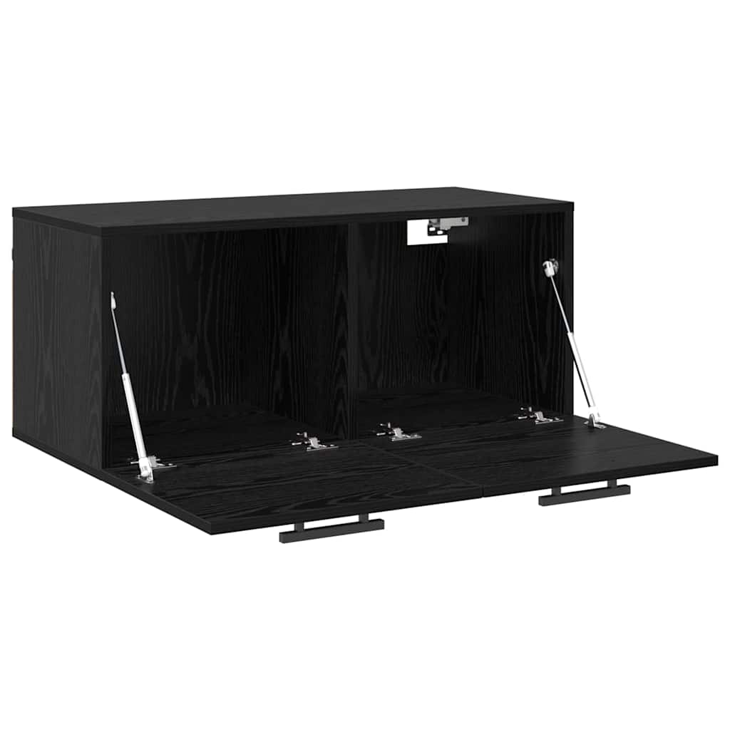 Nástěnná Skříňka 80 X 36.5 X 35 Cm Kompozitní Dřevo Černý Dub