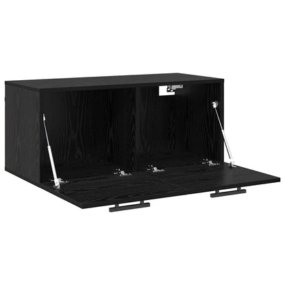 Nástěnná Skříňka 80 X 36.5 X 35 Cm Kompozitní Dřevo Černý Dub