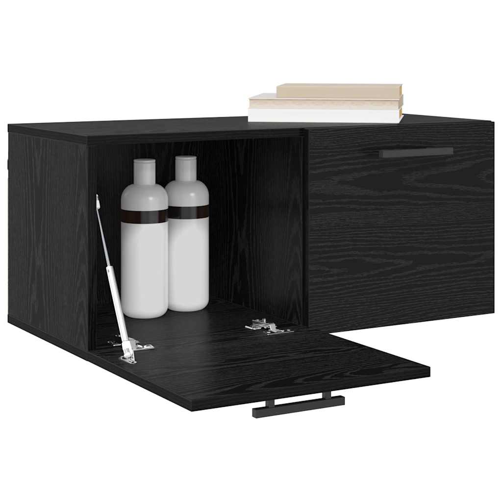 Nástěnná Skříňka 80 X 36.5 X 35 Cm Kompozitní Dřevo Černý Dub