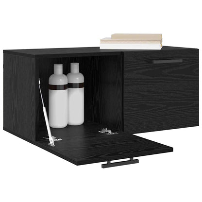 Nástěnná Skříňka 80 X 36.5 X 35 Cm Kompozitní Dřevo Černý Dub