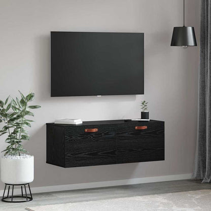 Nástěnná Skříň 100 X 36,5 X 35 Cm Kompozitní Dřevo Černý Dub