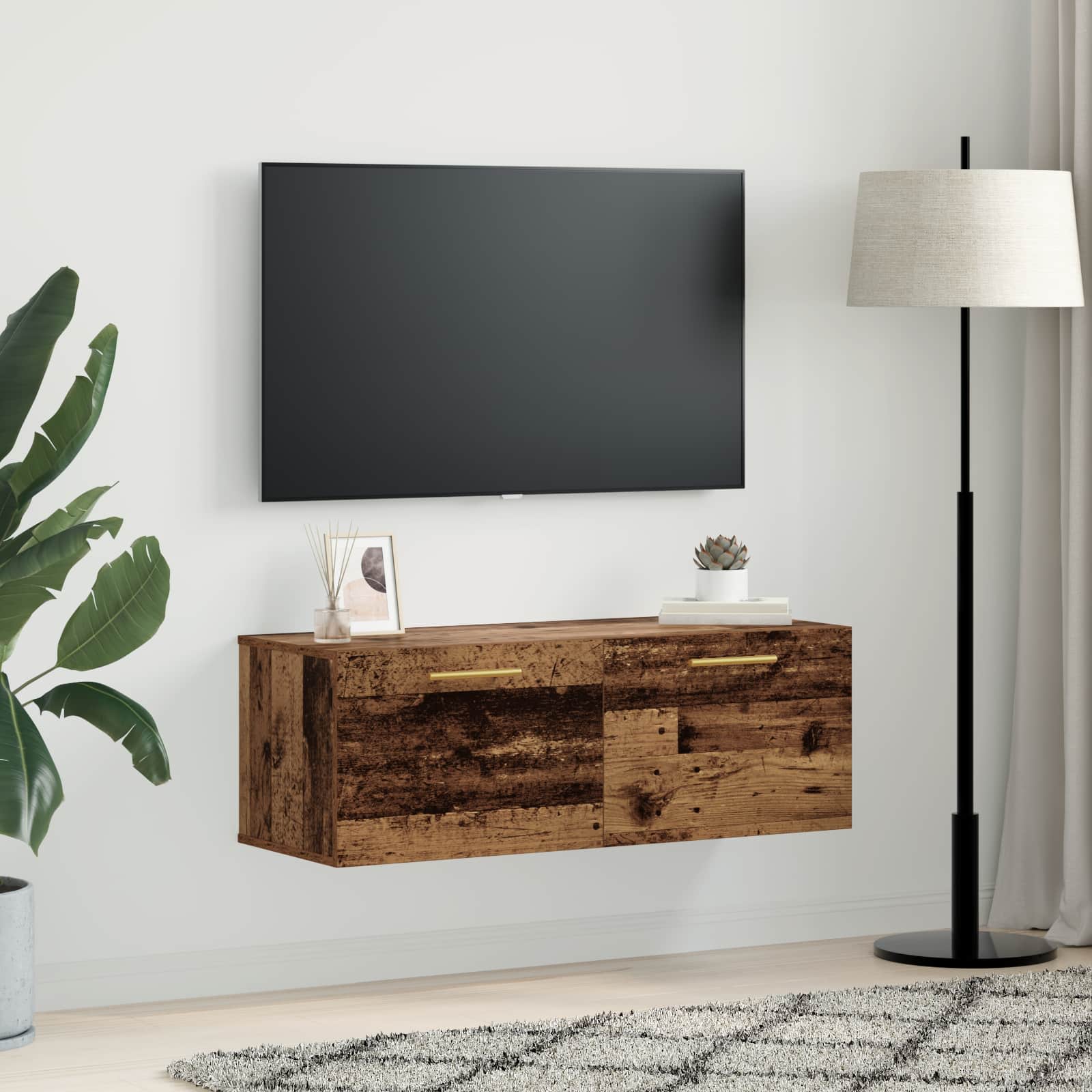 Nástěnná Skříňka 100 X 36.5 X 35 Cm Kompozitní Dřevo