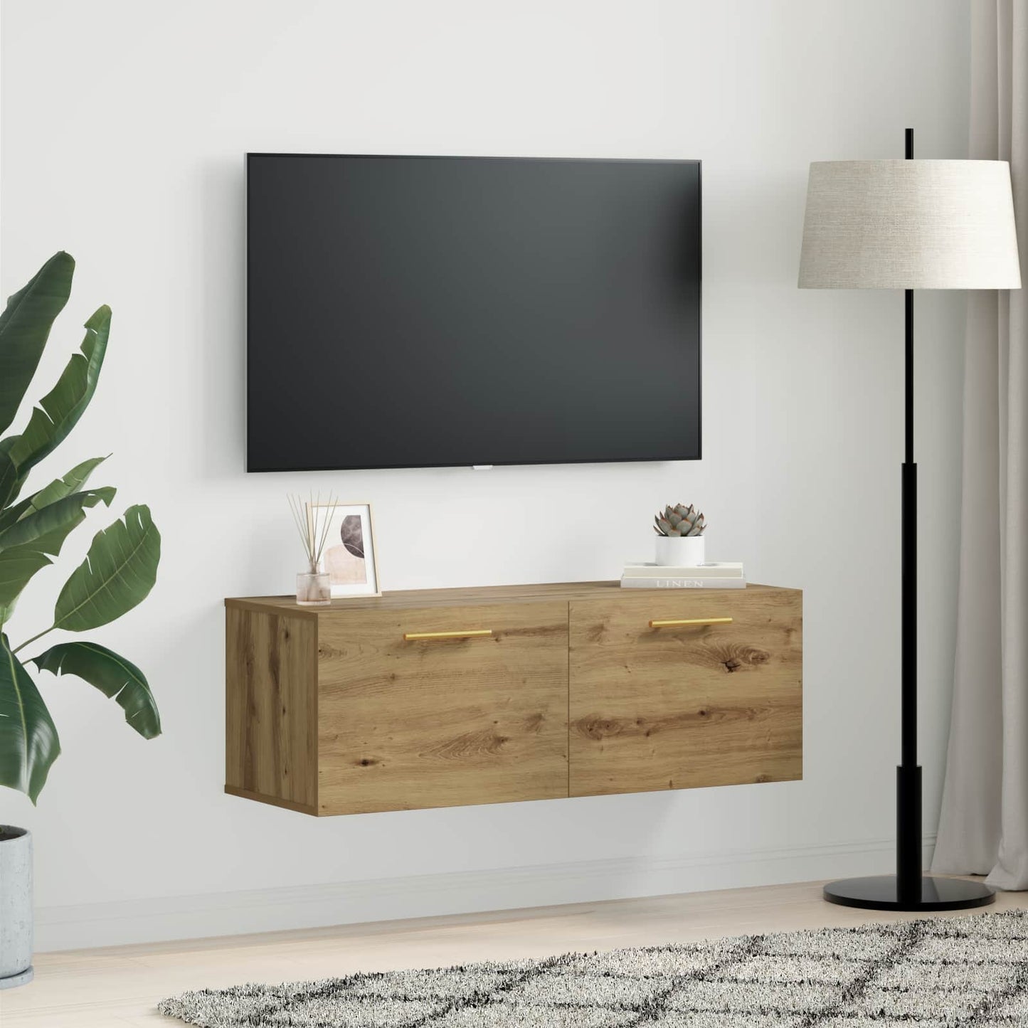 Nástěnná Skříňka 100 X 36.5 X 35 Cm Kompozitní Dřevo