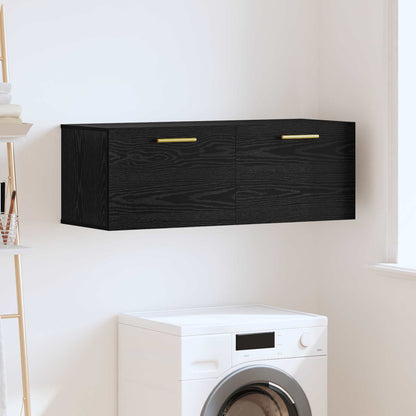 Nástěnná Skříňka 100 X 36.5 X 35 Cm Kompozitní Dřevo Černý Dub