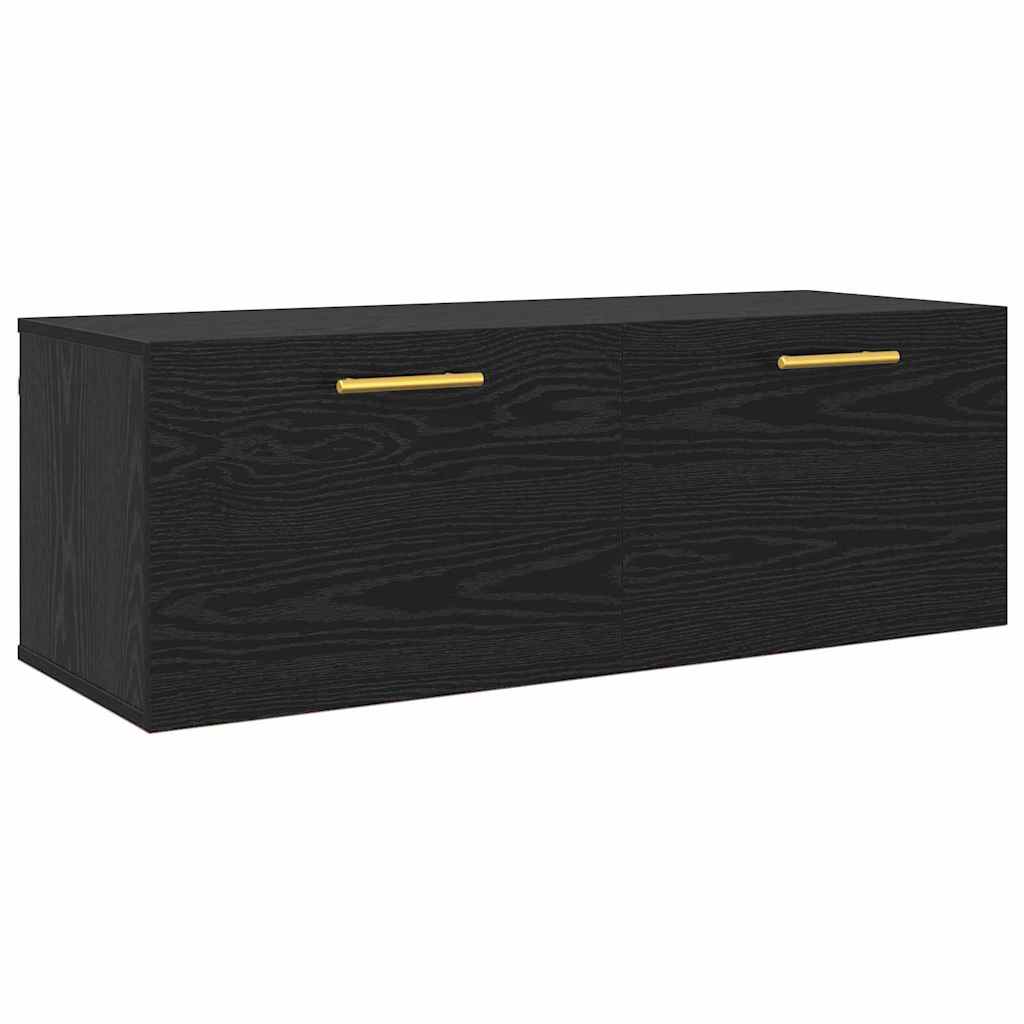 Nástěnná Skříňka 100 X 36.5 X 35 Cm Kompozitní Dřevo Černý Dub