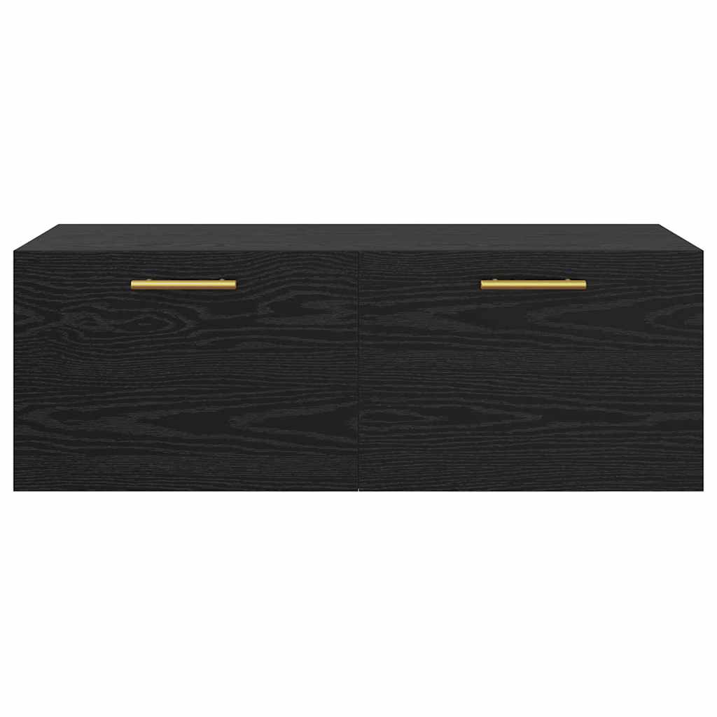 Nástěnná Skříňka 100 X 36.5 X 35 Cm Kompozitní Dřevo Černý Dub