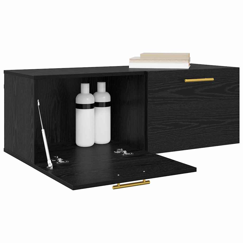 Nástěnná Skříňka 100 X 36.5 X 35 Cm Kompozitní Dřevo Černý Dub