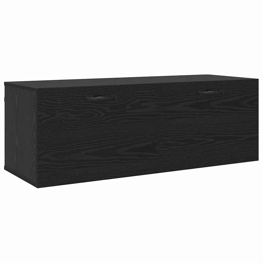 Nástěnná Skříň 100 X 36,5 X 35 Cm Kompozitní Dřevo Černý Dub