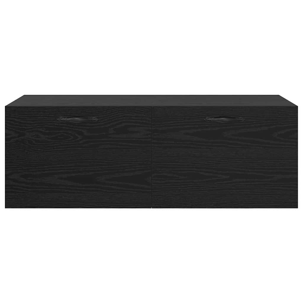 Nástěnná Skříň 100 X 36,5 X 35 Cm Kompozitní Dřevo Černý Dub