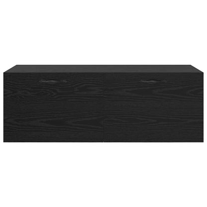 Nástěnná Skříň 100 X 36,5 X 35 Cm Kompozitní Dřevo Černý Dub