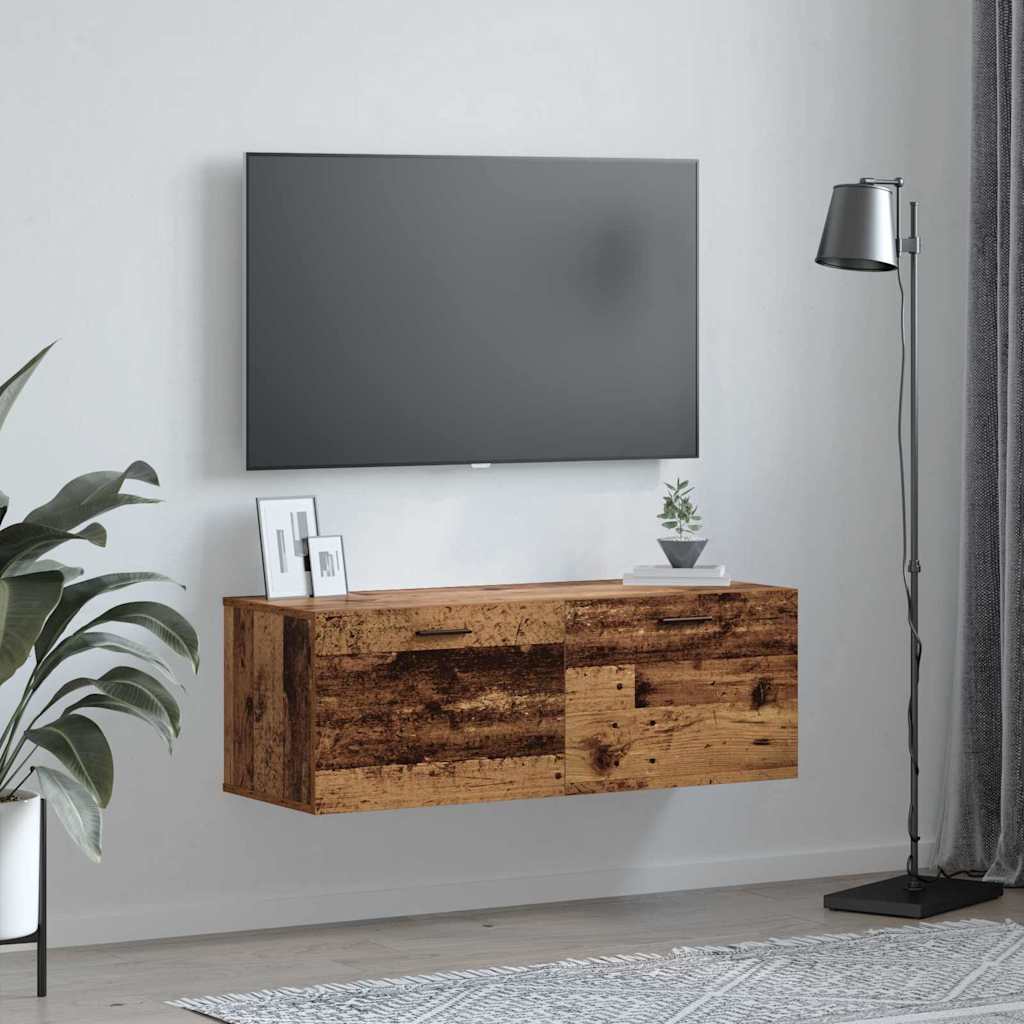 Nástěnná Skříň 100 X 36,5 X 35 Cm Kompozitní Dřevo Staré Dřevo