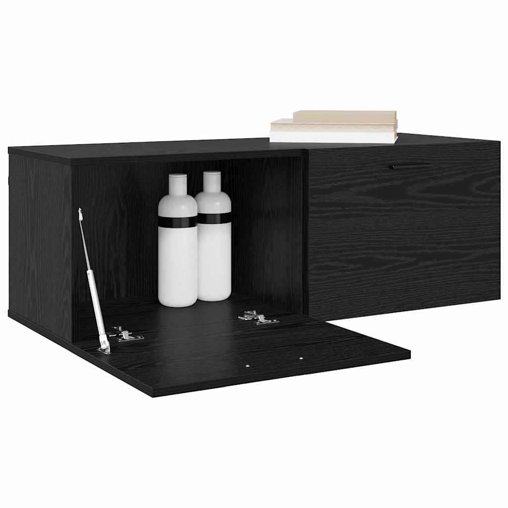 Nástěnná Skříň 100 X 36,5 X 35 Cm Kompozitní Dřevo Černý Dub