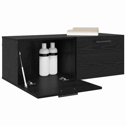 Nástěnná Skříňka 100 X 36.5 X 35 Cm Kompozitní Dřevo Černý Dub